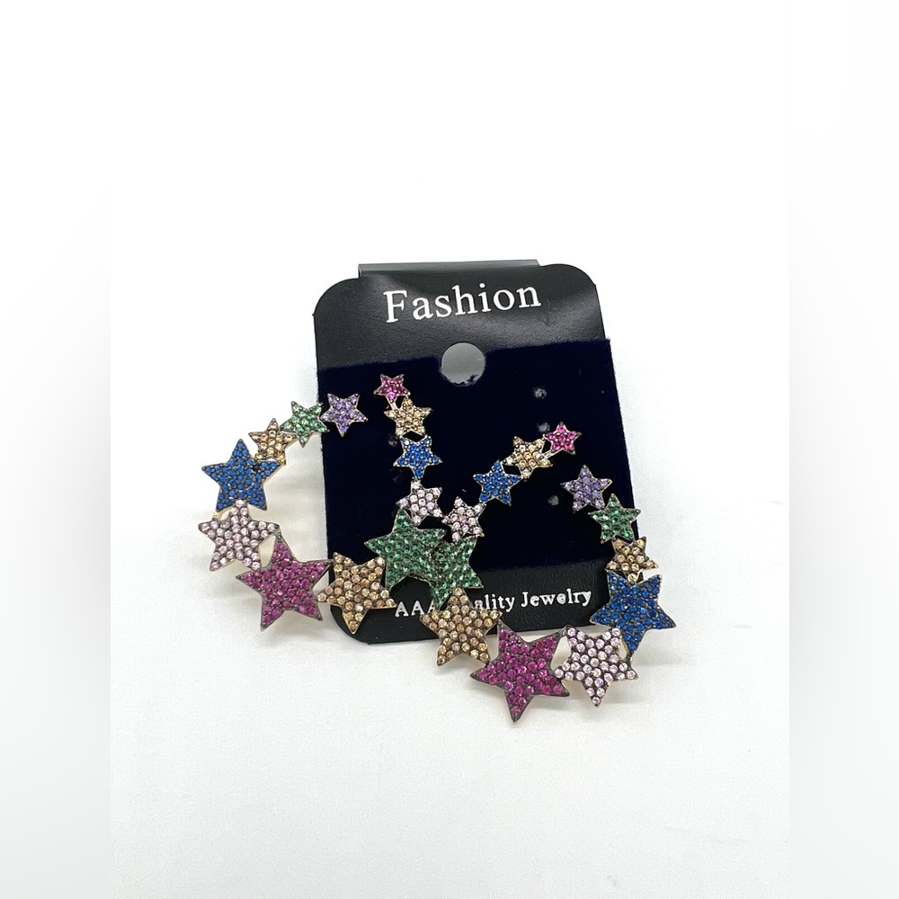 Cute Rhinestone Crystal Post Back Earrings - Picture 3 of 3